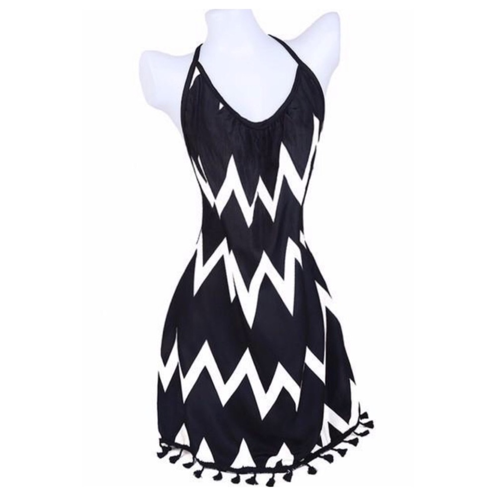 📍BOGO📍BLACK STRIPED MINI COVERUP - Picture 5 of 8